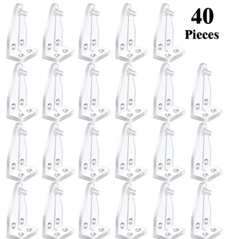 40 pcs Hold Down Plastic Bracket For 2 inch Horizontal Blind- Pack of  Clear