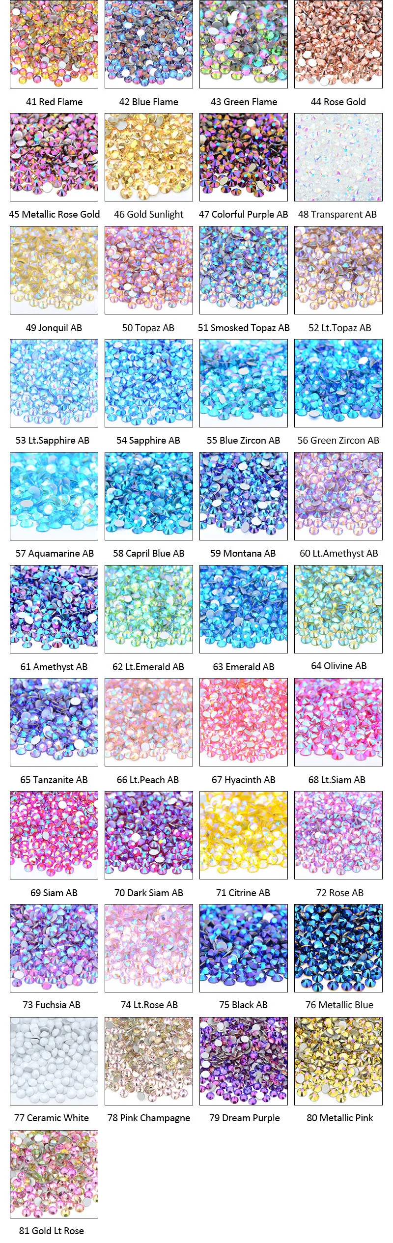 JUNAO Wholesale 100 Gross SS6 8 10 12 16 20 30 Light Peach Color Glitter Nail Art Rhinestones Bulk Non Hotfix Flatback Strass