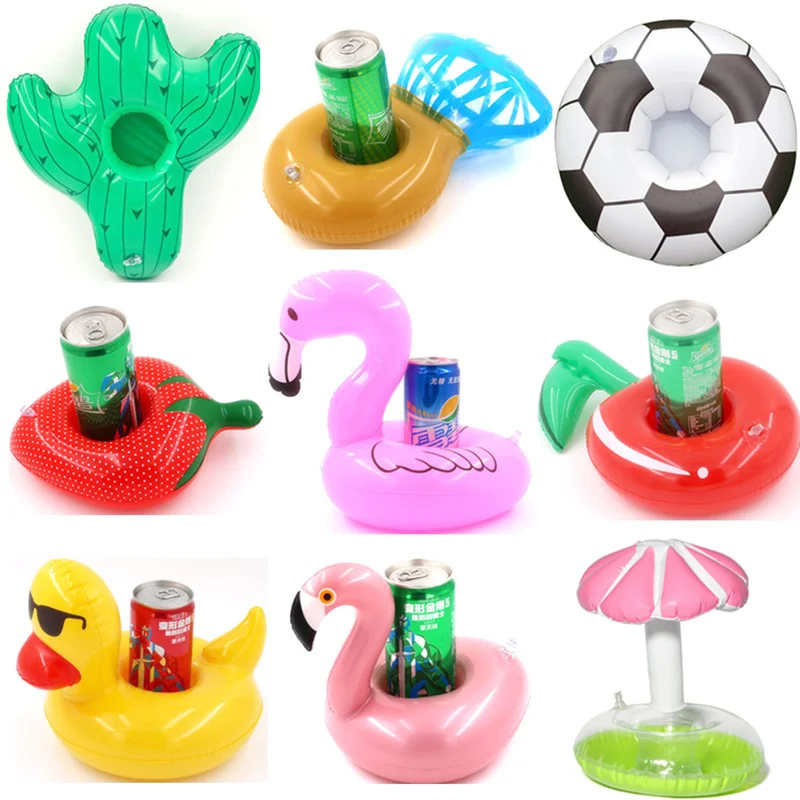 5 stücke Mini fanny Aufblasbaren Roten Flamingo, Rote lippen, ente, schwimm Trinken Tasse Halter Schwimmen Pool Bade Strand Party Spielzeug