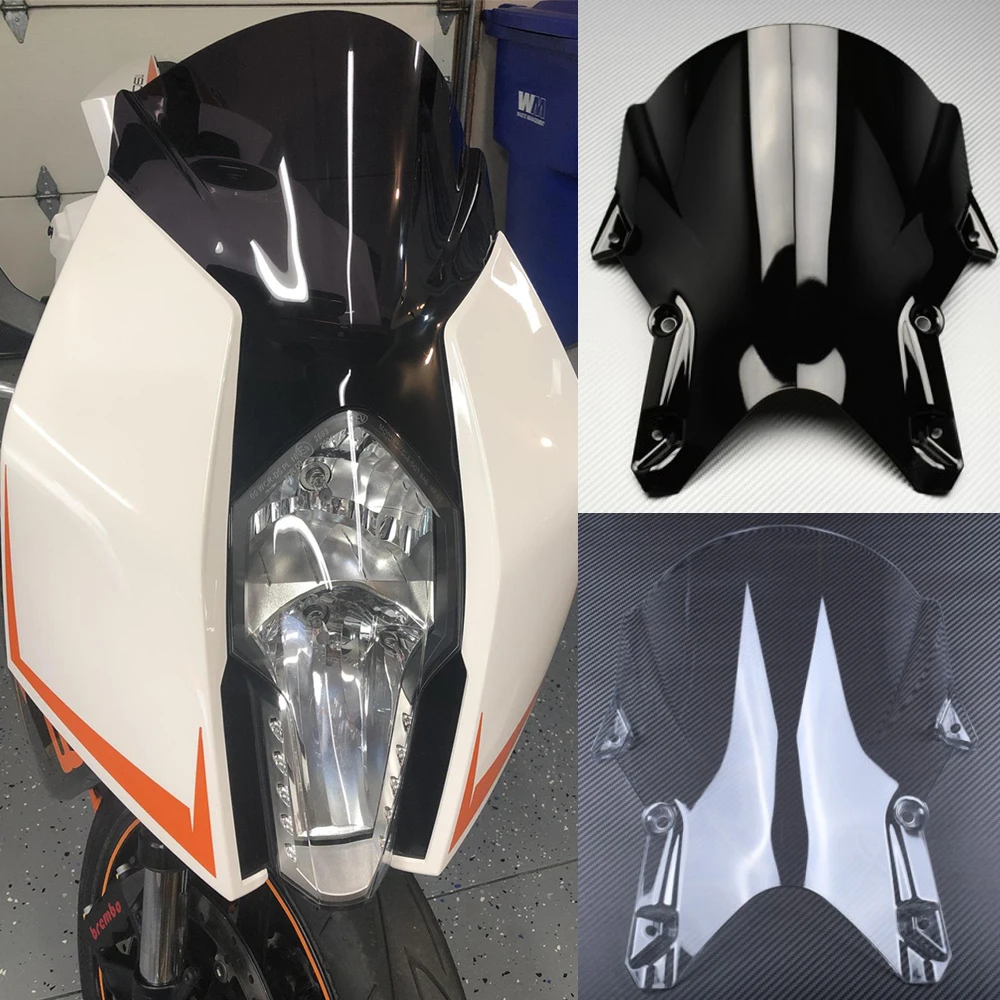 Motorcycle Sports Windshield Windscreen For KTM RC8 1190 RC8R 08 09 10 11 2012 2013 2014 2015 RC-8 Wind Deflectors Double Bubble