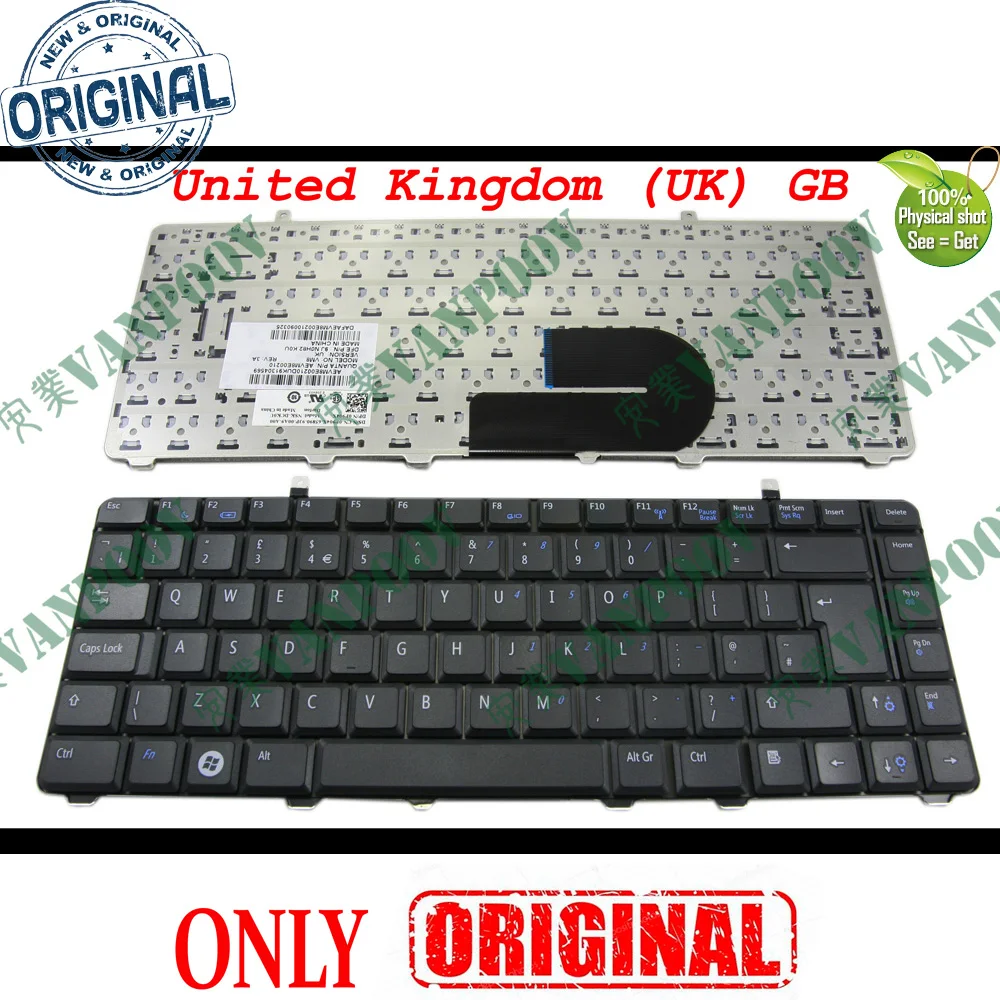 Novo teclado de laptop para Dell Vostro A840 A860 1014 1015 1088 Preto Reino Unido Versão GB - NSK-DCK0U