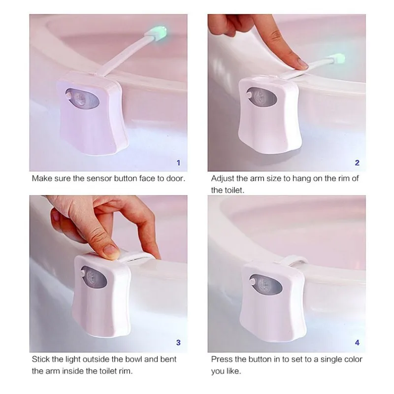 Led Light Waterproof 16colors Seat Night Light Pir Smart Motion Sensor Human Induction Wc Toilet