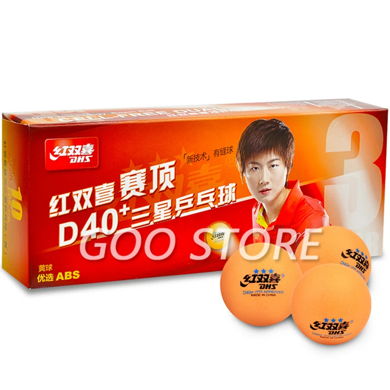 DHS 3-Star D40+ Table Tennis Balls 3 Star new material 3-Star seamed ABS balls plastic poly Ping Pong Balls