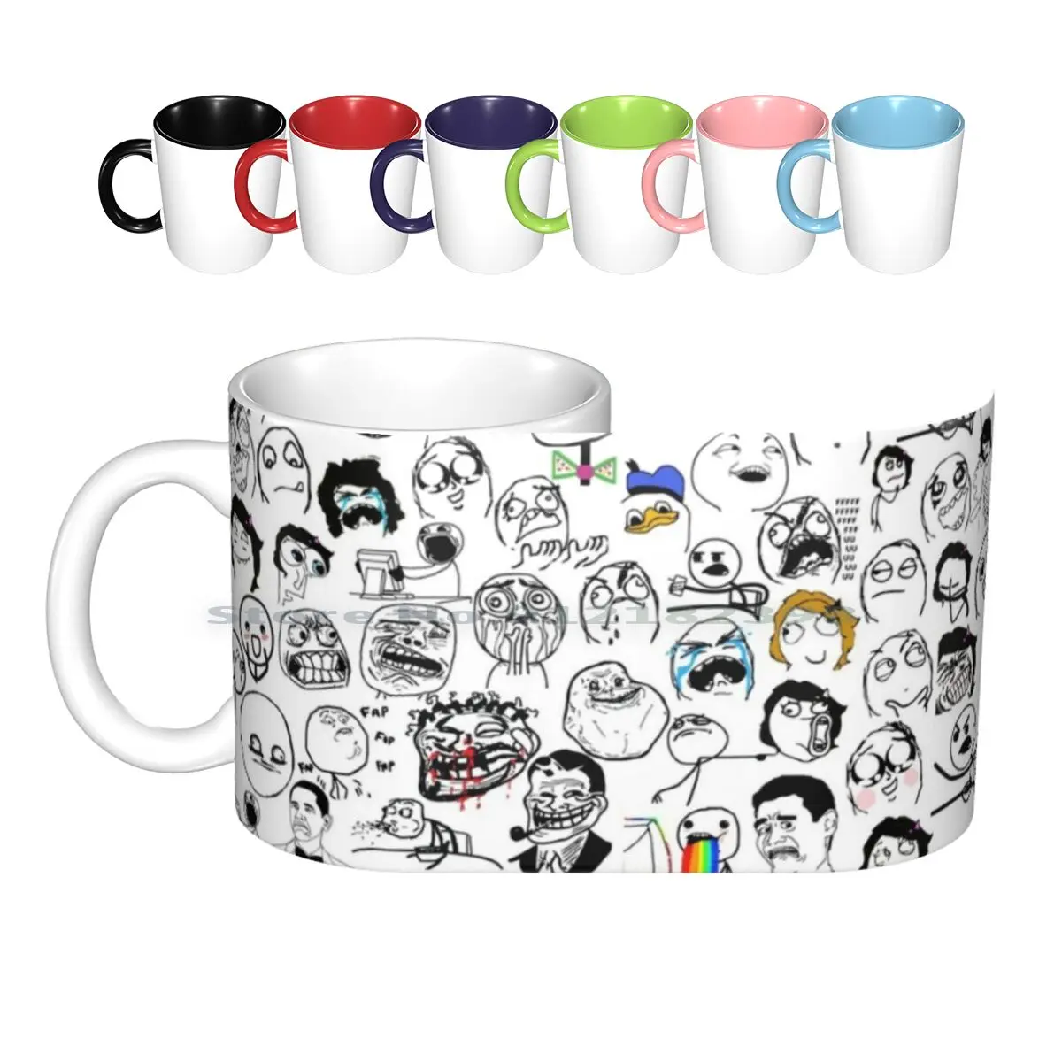 Meme Faces Ceramic Mugs Coffee Cups Milk Tea Mug Meme Memes Troll Troll Face Rage Meme Rage Rage Comic Funny Why U Do This