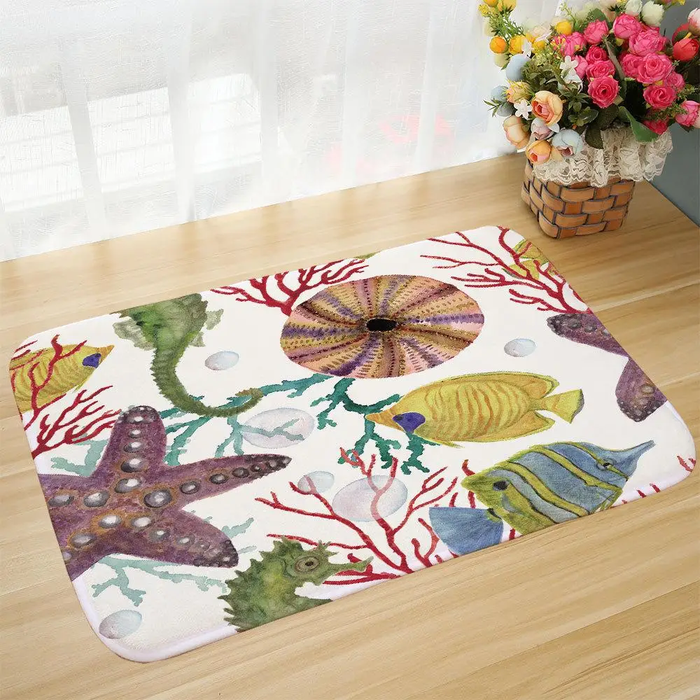 Anti-slip Mediterranean Bathroom mat kitchen bedroon bath floor mat Home Entrance Rugs kids prayer mat 40*60cm DD243