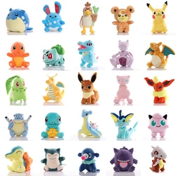 Juguetes de peluche Kawaii Pikachu Charmander Squirrel Bulbasaur Eevee, juguete móvil, muñeca de máquina de garras, regalo de colección de cumpleaños para niños