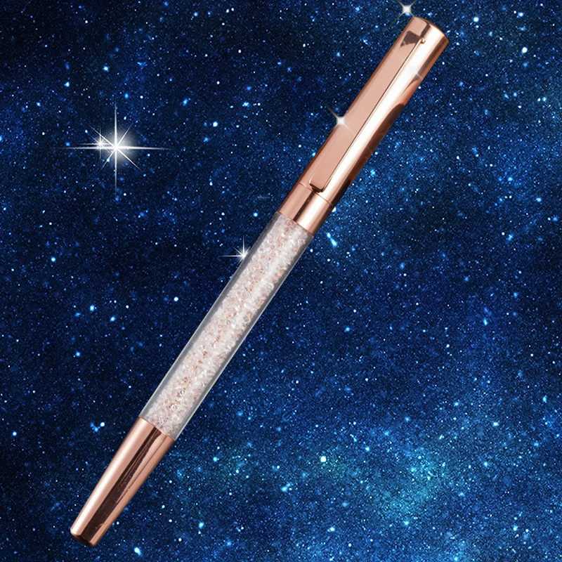 1 Pcs Luxury crystal pen 0.5mm Ballpoint pen Promotion pens Luxury metal crystal pen Student school office friend gift pen