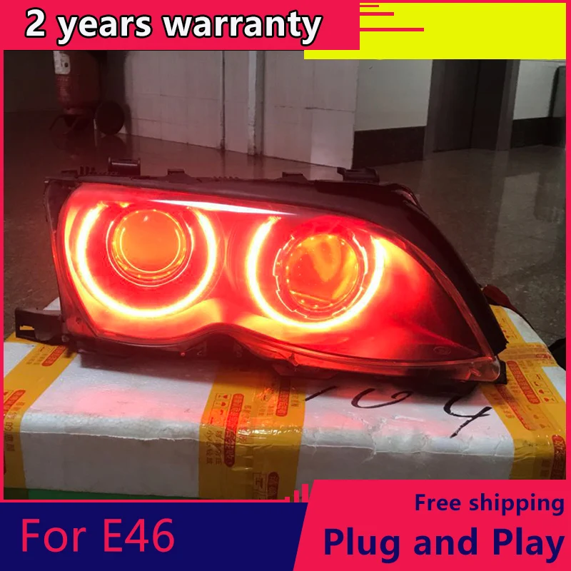 

KOWELL Car Styling For BMW E46 Headlights 2001-2004 320 328 LED DRL H7 HID Angel Eye Xenon Head Lamp Car Lights