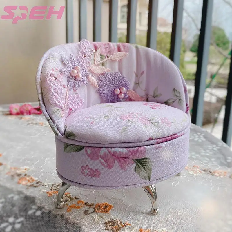 Original homemade exquisite embroidery mini furniture furniture jewelry box  a case girlfriends chair