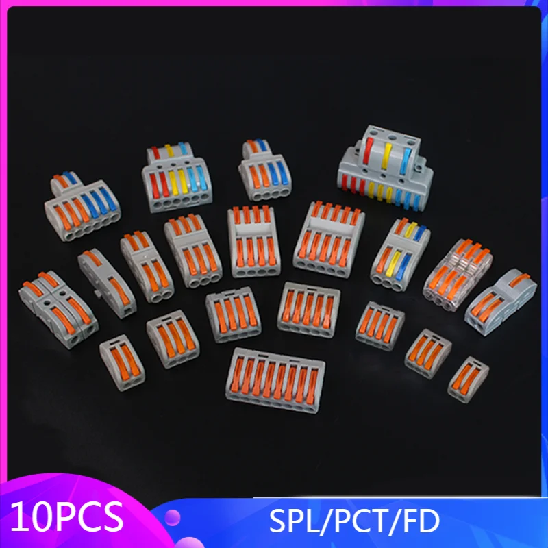 

5/10Pcs Electrical Splitter Terminal Universal Quick Wire Connectors Compact Wiring Cable Connectors