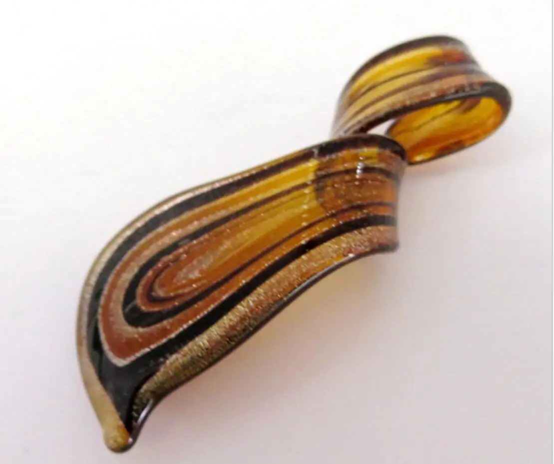 Handmade Murano Glass Pendant Fit Necklace Spiral