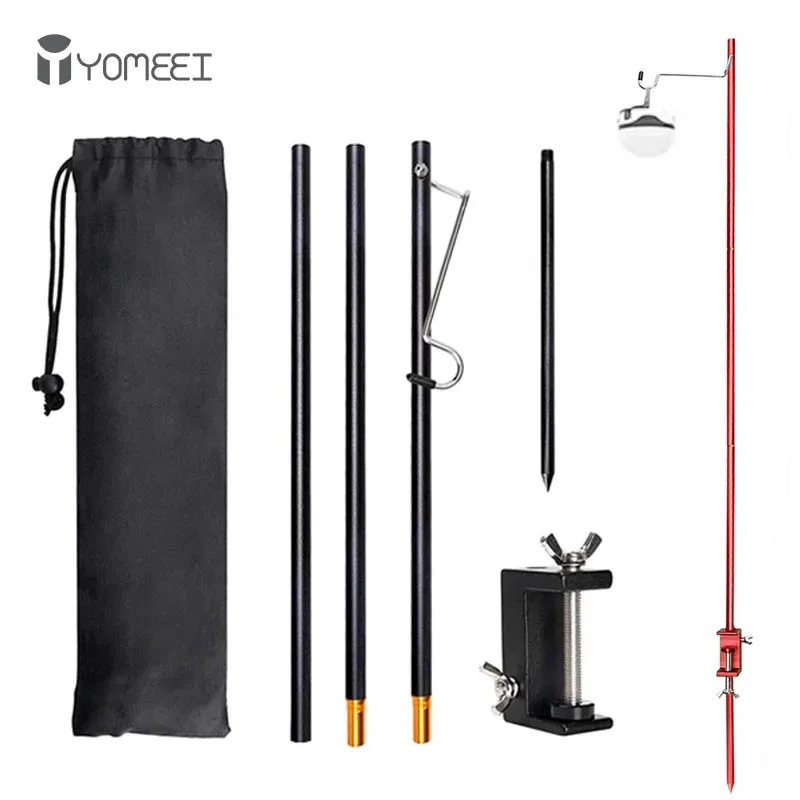 

YOMEEI Outdoor Folding Lamp Pole Portable Lightweight Aluminum Alloy Lamp Pole Camping Table Folding Lamp Pole Fishing Hiking