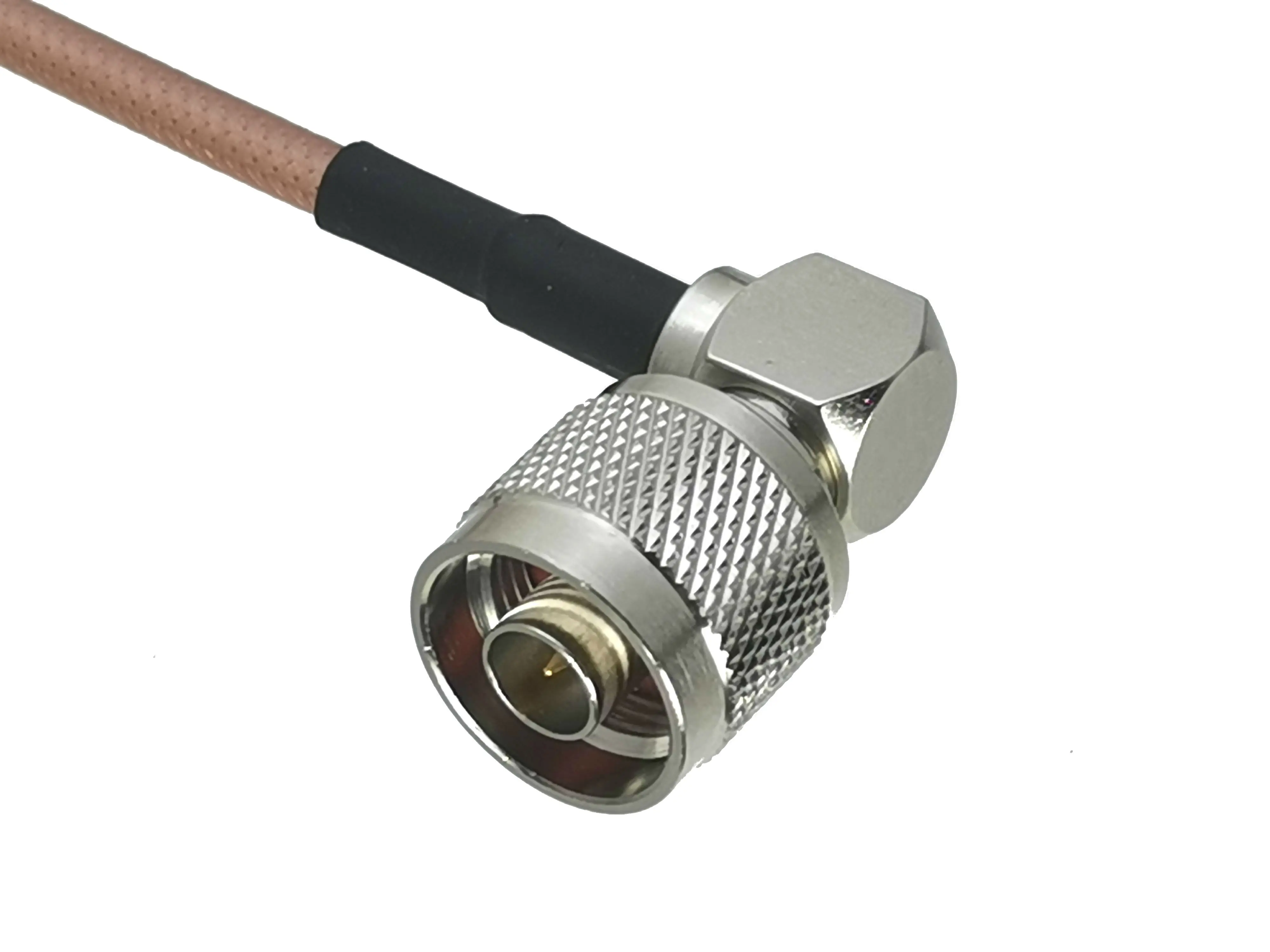 Rg142 conector macho para n, conector de ângulo reto, coaxial rf, cabo rabo de porco, 6 polegadas ~ 10m, 1 peça