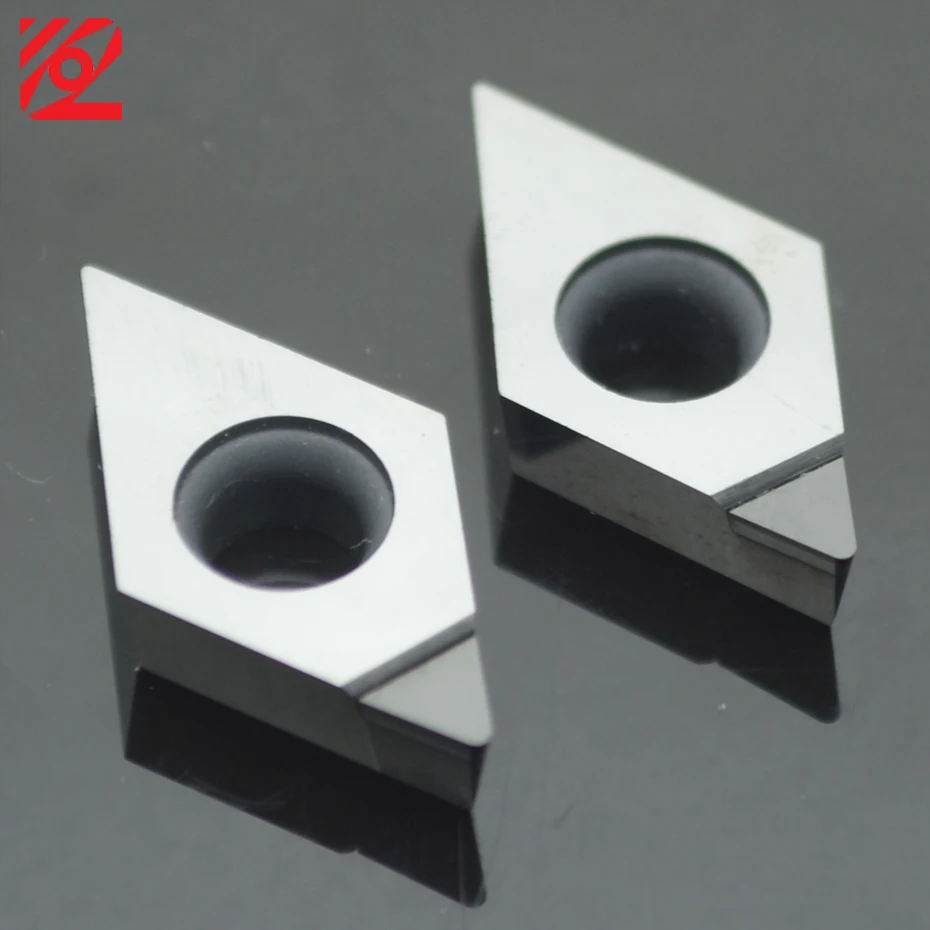 EDGEV 2 PCS PCD Inserto DCMT070202 DCMT070204 DCMT11T302 DCMT11T304 DCMT11T308 DCMT 11T308-Diamante Inserti Tornio Utensili CNC