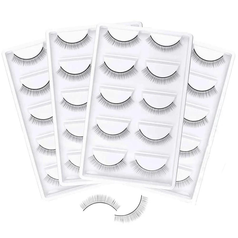 5/15 Pairs Training False Lashes False Eyelash Extension Practice Lashes Beginners Self Adhesive Lash Strips Eye Makeup Tools