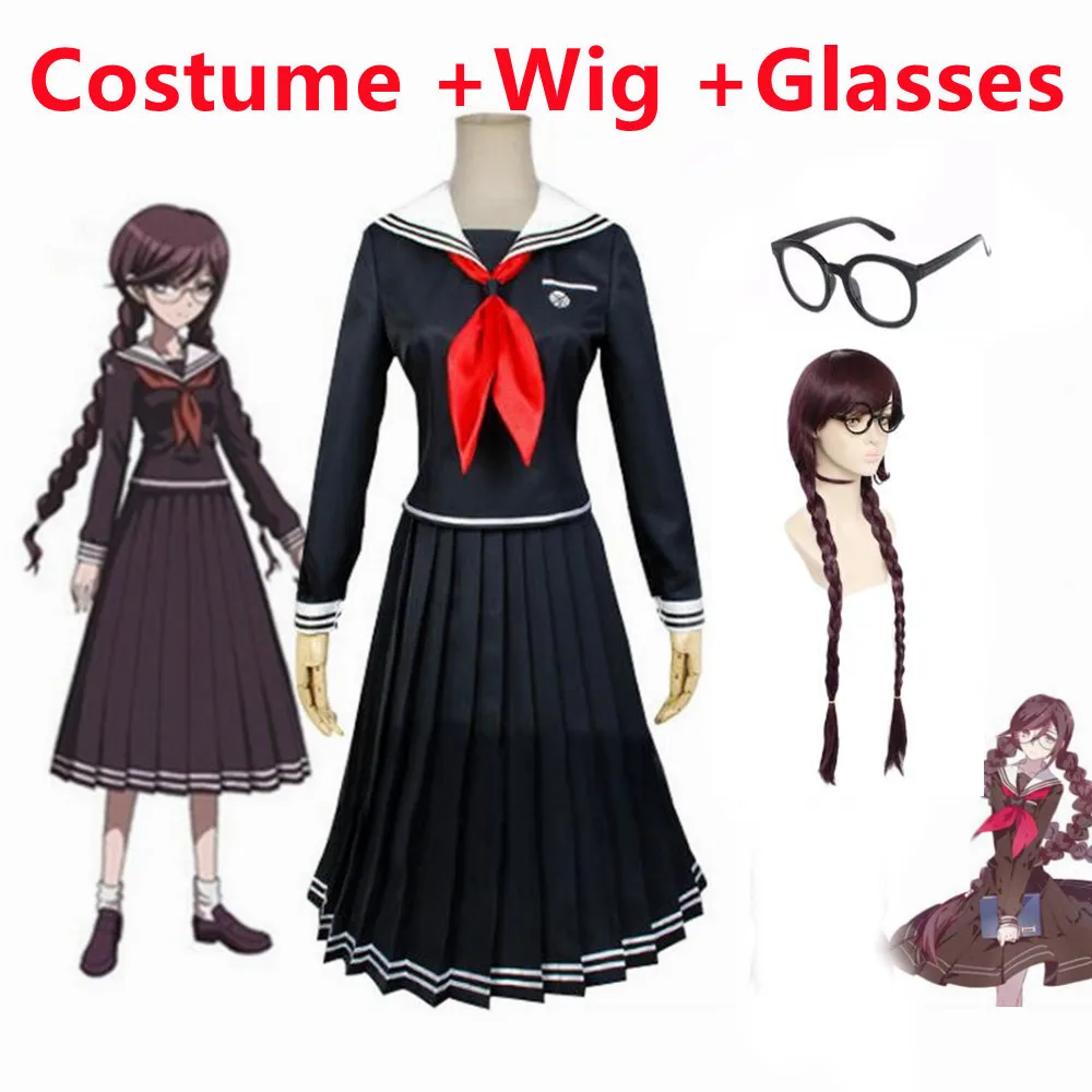 Disfraz de Anime Toko Fukawa, uniforme escolar, vestidos de mujer, juegos completos para fiesta de Navidad y Halloween