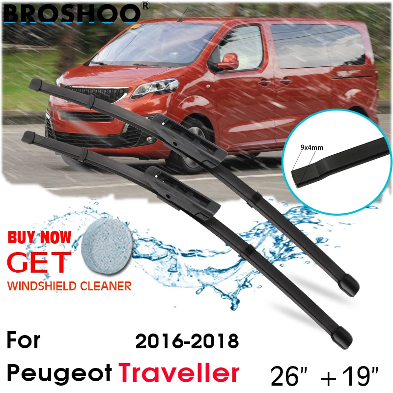 

Car Wiper Blade Front Window Windscreen Windshield Wipers Blades Arm Auto Accessories For Peugeot Traveller 26"+19" 2016-2018