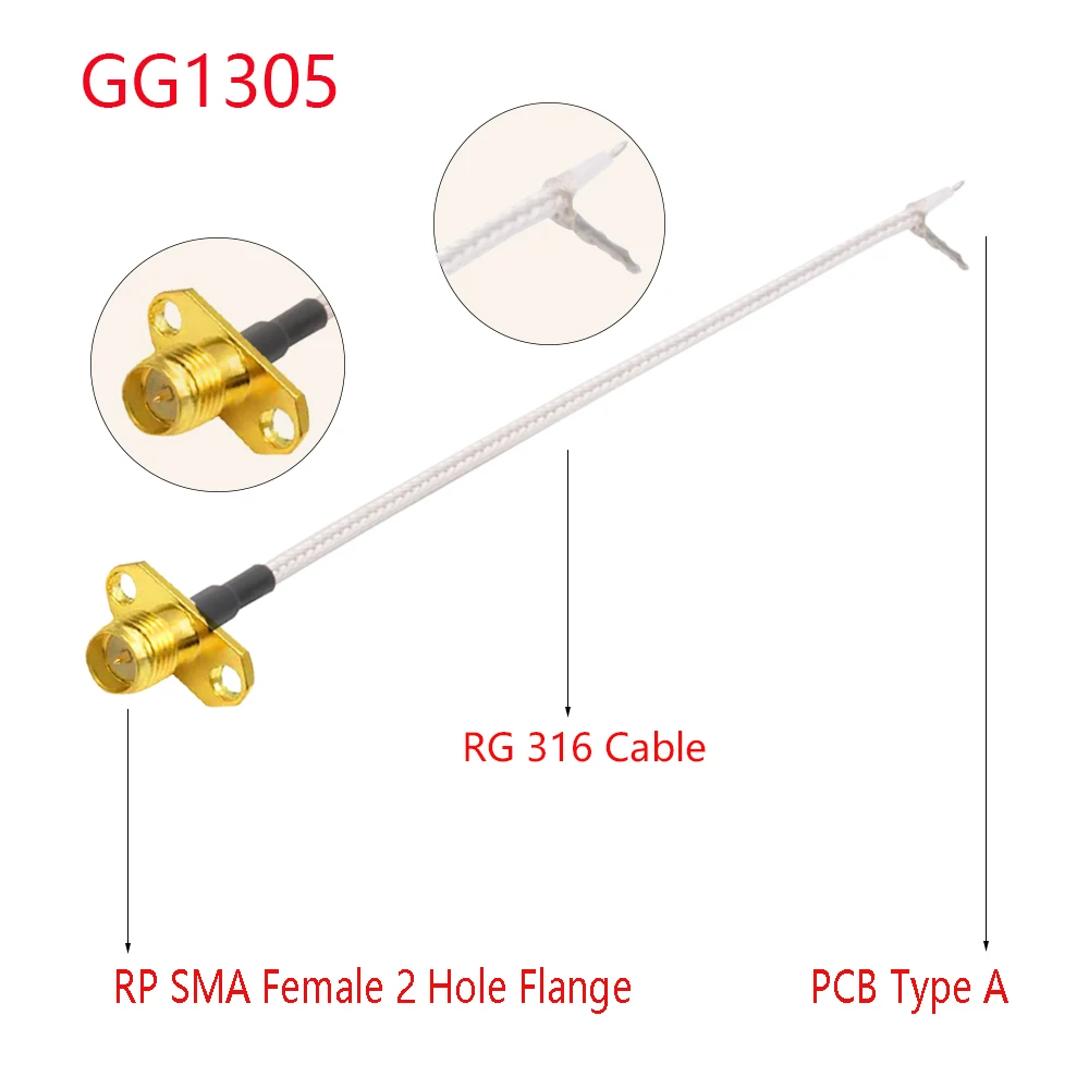 1Pc (Rp) sma Vrouwelijke Flens Pcb Soldeer Pigtail RG316 Kabel Voor Wifi Draadloze Router Gps Gprs Lage Verlies Jackplug Draad Connector