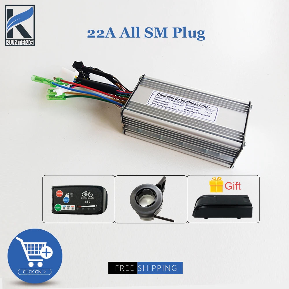 Electric Bicycle Conversion Kit, 22A Controller, 9 Mosfets, 36V, 48V, 500W, LCD LED Display, Ebike Parts, Accessories