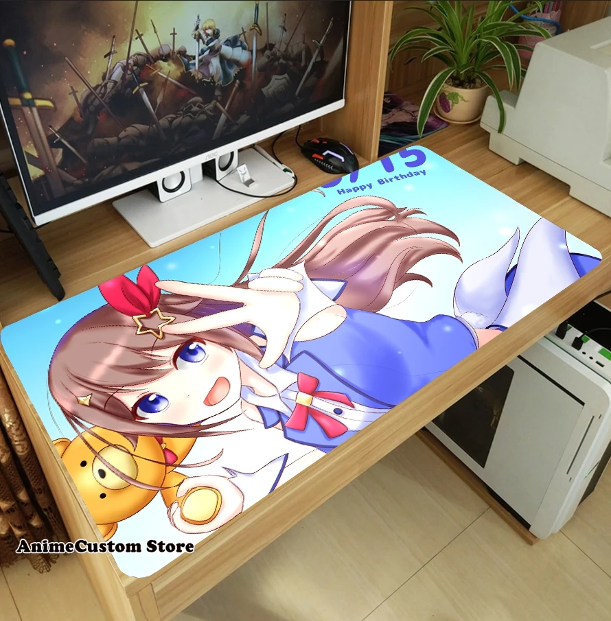 뜨거운 게임 Hololive VTuber Tokino Sora 대형 마우스 패드 노트북 마우스 매트 탁상용 키보드 매트 Anti-Slip Playmat Cosplay Gift