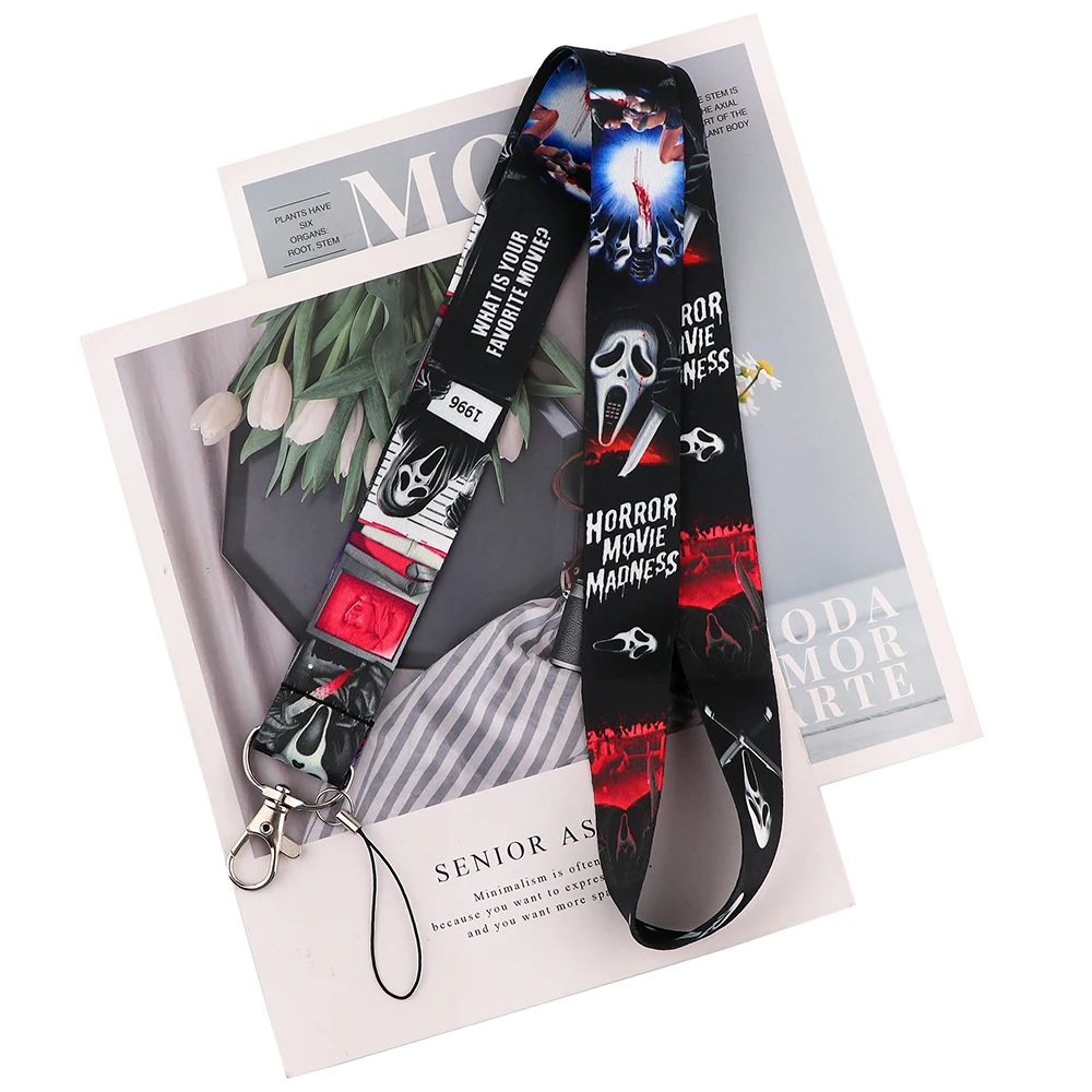 

Flyingbee Horror Movie Creative Lanyard Badge ID Lanyards Mobile Phone Rope Key Lanyard Neck Straps Accessories Fans Gifts X2378