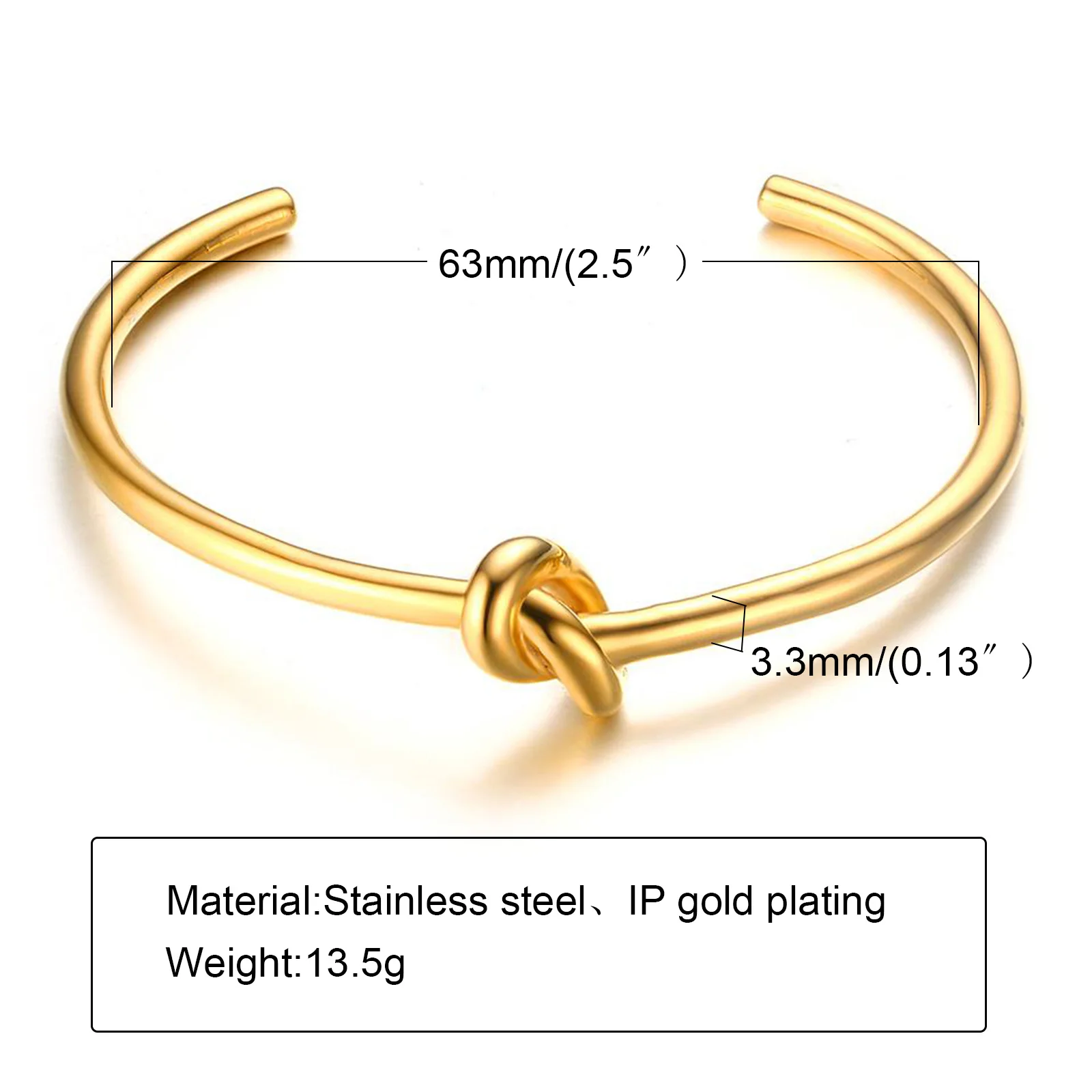 Candid Style Knot Cuff Bangle for Women,Gold Color Stainless Steel Elegant Tie Charm Bracelets, BFF Sisters Party Jewelry