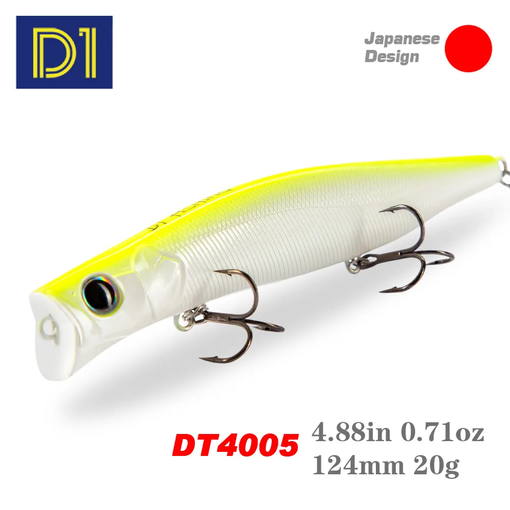 D1 Hot Sea Fishing Lures 124mm 20g Floating Popper Bait 15 Colors Hard Bait Artificial Wobblers Plastic Fishing Tackle