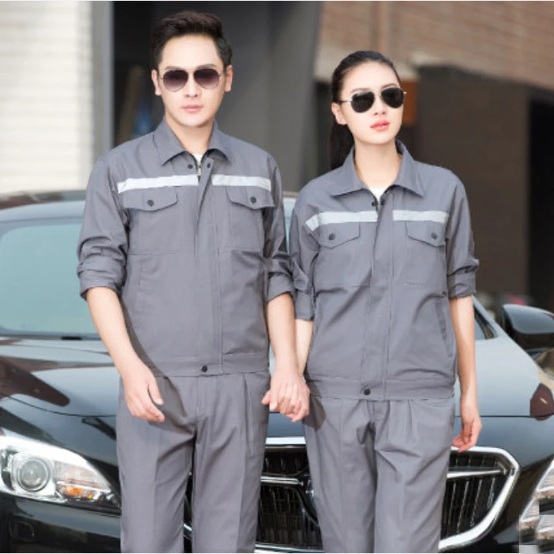 working clothes men woman machine repair large size Coveralls stitching protective safety work jacket +pants cleaning uniforms