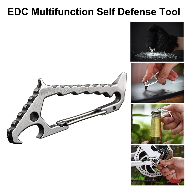 

EDC Shark Design Quick-hanging Buckle Outdoor Self Defense Tungsten Steel Head Broken Window Buckle Opener Key Button