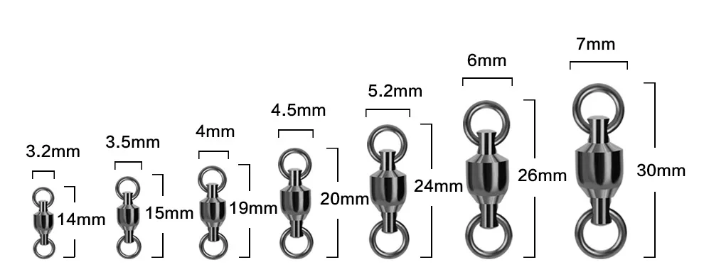 Lager-Rotationsring, Schleuderverbinder, Zubehör für Angelköder, 8 gemusterte Ringe, Lot 5-teilig – Detail 1