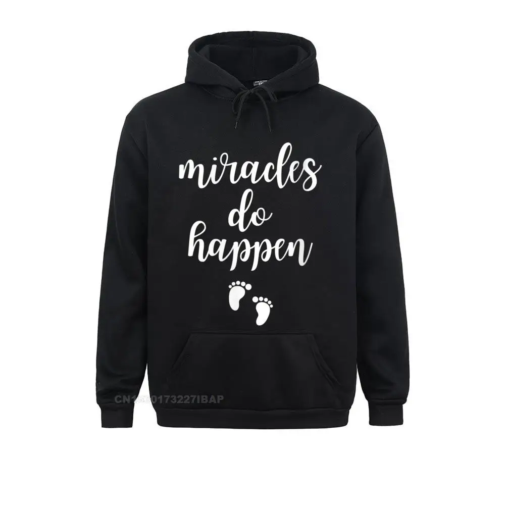 Men Miracles Do Happen Pregnancy Announcement Footprints Phrase Hoodie Hoodies Family Men Sweatshirts Moto Biker Sportswears