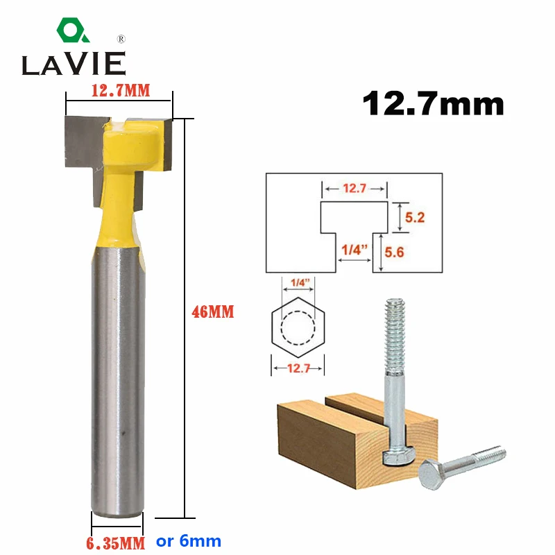 Imagem -03 - Lavie-chave Sextavada do Parafuso para o Woodworking t Slot Router Bit Fresa de Fechadura End Mill 1pc in 635 mm Mc01025
