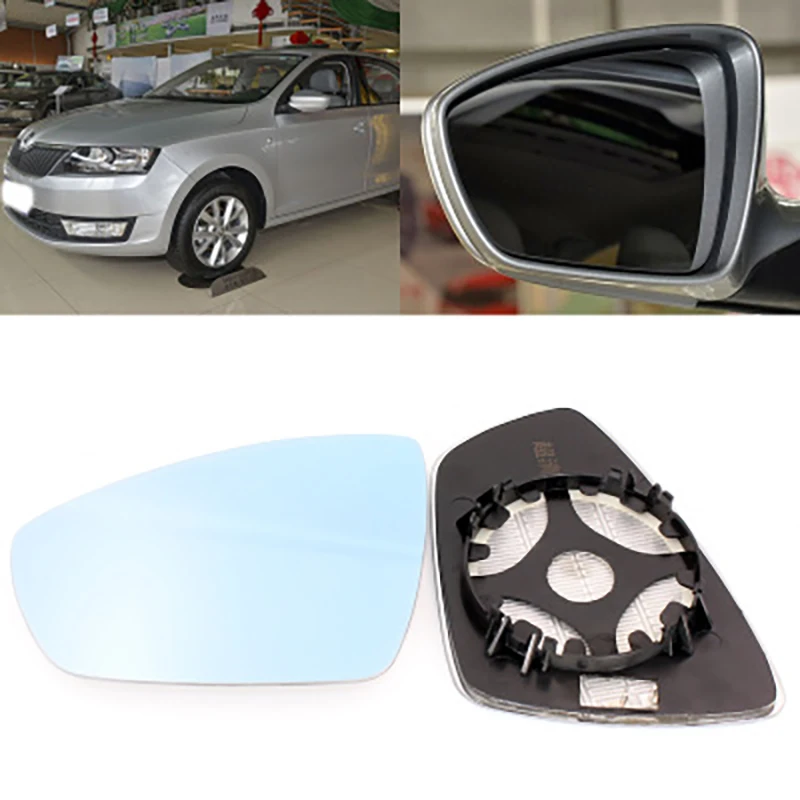 

Large Vision Car Blue Side Rearview Mirror Glare Proof LED Lamp Heated Turn Single for Skoda Rapid 2010-2020