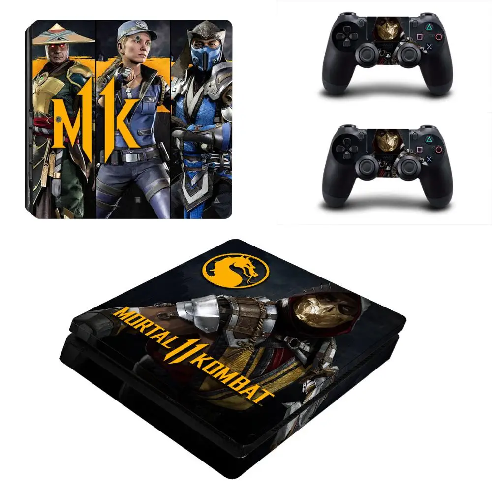 Mortal Kombat PS4 pegatinas delgadas pegatinas de piel calcomanías para consola PS4 delgada y controlador piel vinilo