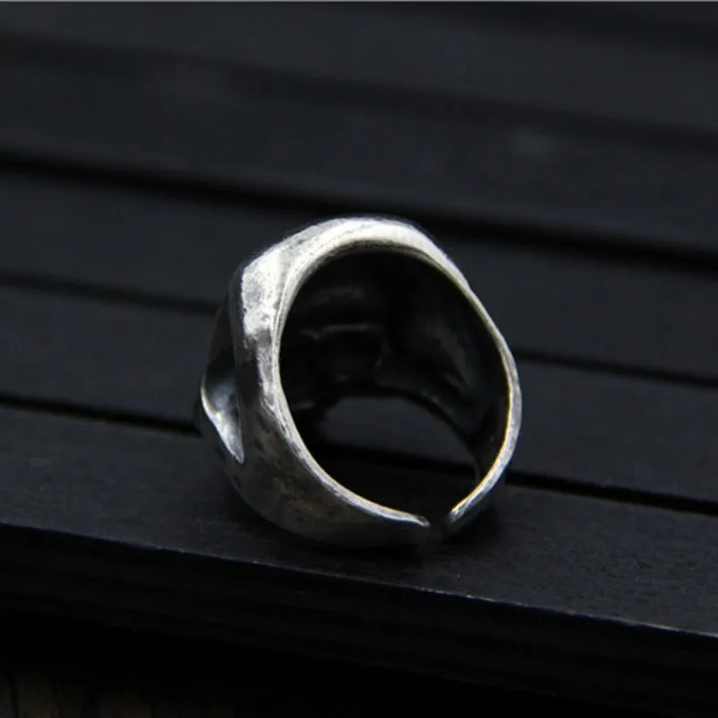 BOCAI Retro S925 silver skull ring men models personalized original design ring