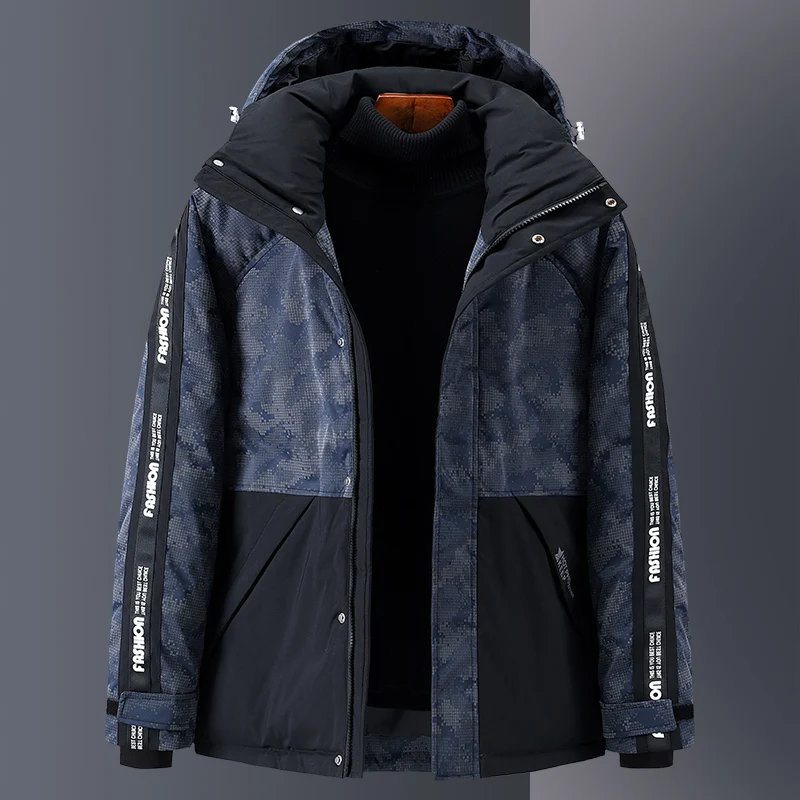 Camouflage down jacket winter new white duck down fashion trend men's thick warm coat high quality brand print for cold weather