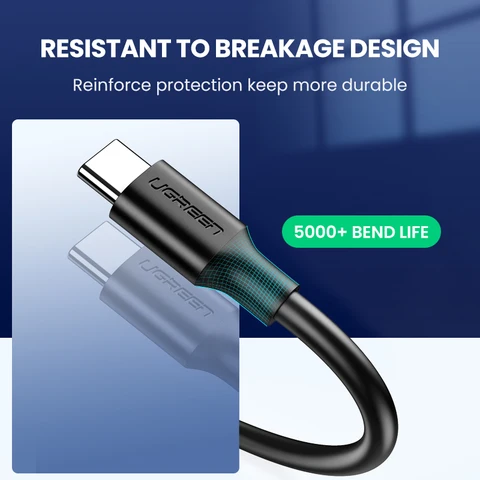 UGREEN USB-C Кабель 5Gbps 3A 18W для iPhone, iPad, Samsung, M2 SSD — детальный вид товара