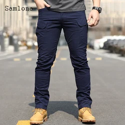 Plus Size Mens Cargo Pants 2021 European Style Pants Fashion Zipper Pockets Trousers Outdoor Casual Skinny Pant Male Streetwear
