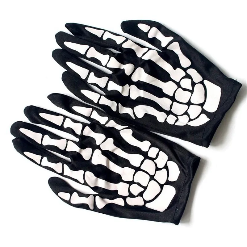 Guantes de calavera de Horror para Halloween, manoplas Unisex de Calavera, garra, hueso, esqueleto, guantes completos góticos, accesorios de Cosplay para fiesta