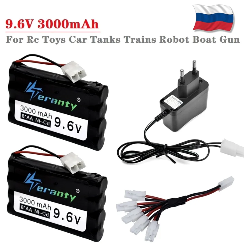 9.6V 3000mAh zestawy do ładowania akumulatorów zabawki zdalnie sterowane zbiorniki samochodowe pociągi Robot Boat Gun tools AA 9.6v ni-cd akumulator