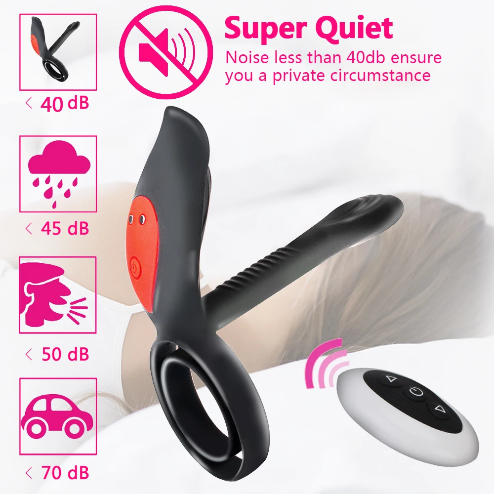 OLO 10 Frequency Long Lasting Erection Prostate Vagina Massage Vibrator Nipples Clitoris Stimulator Dual Cock Ring Vibrating