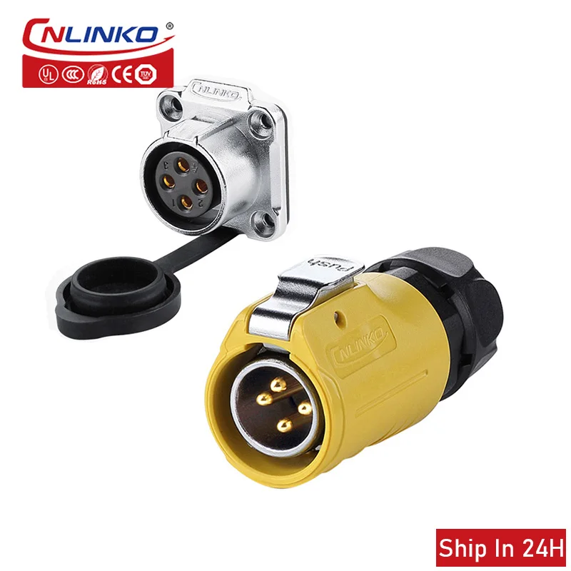 Cnlinko LP20 M20 Waterproof Power Connector 2 3 4pin Male Plug Socket for Photovoltaic LED Plant Growth Light Free Shipping