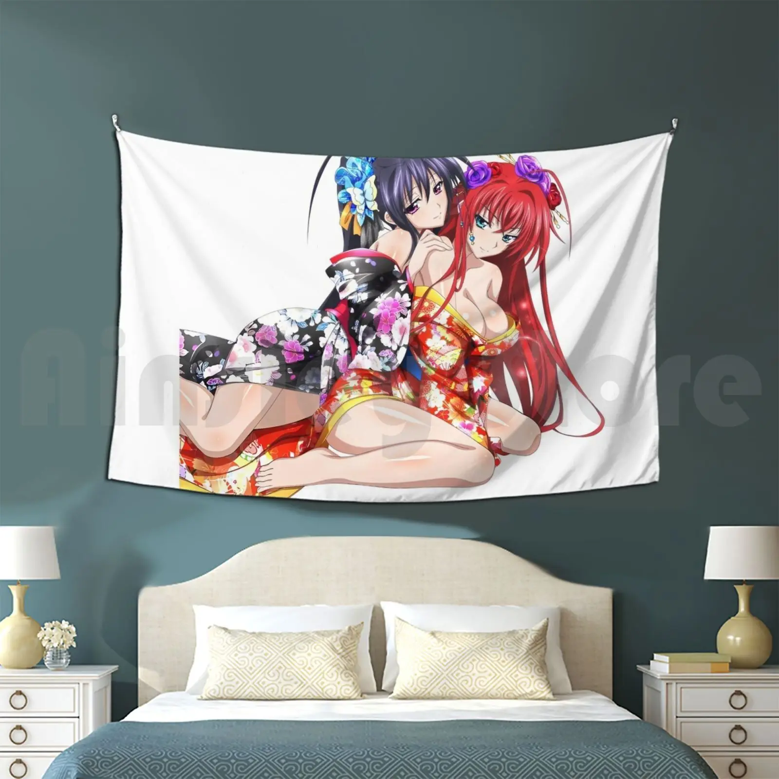 Lewd Anime Girl-Ecchi / Hentai Babe # 109-High School Dxd-Himejima Akeno , Rias Gremory Tapestry Living Room Bedroom High