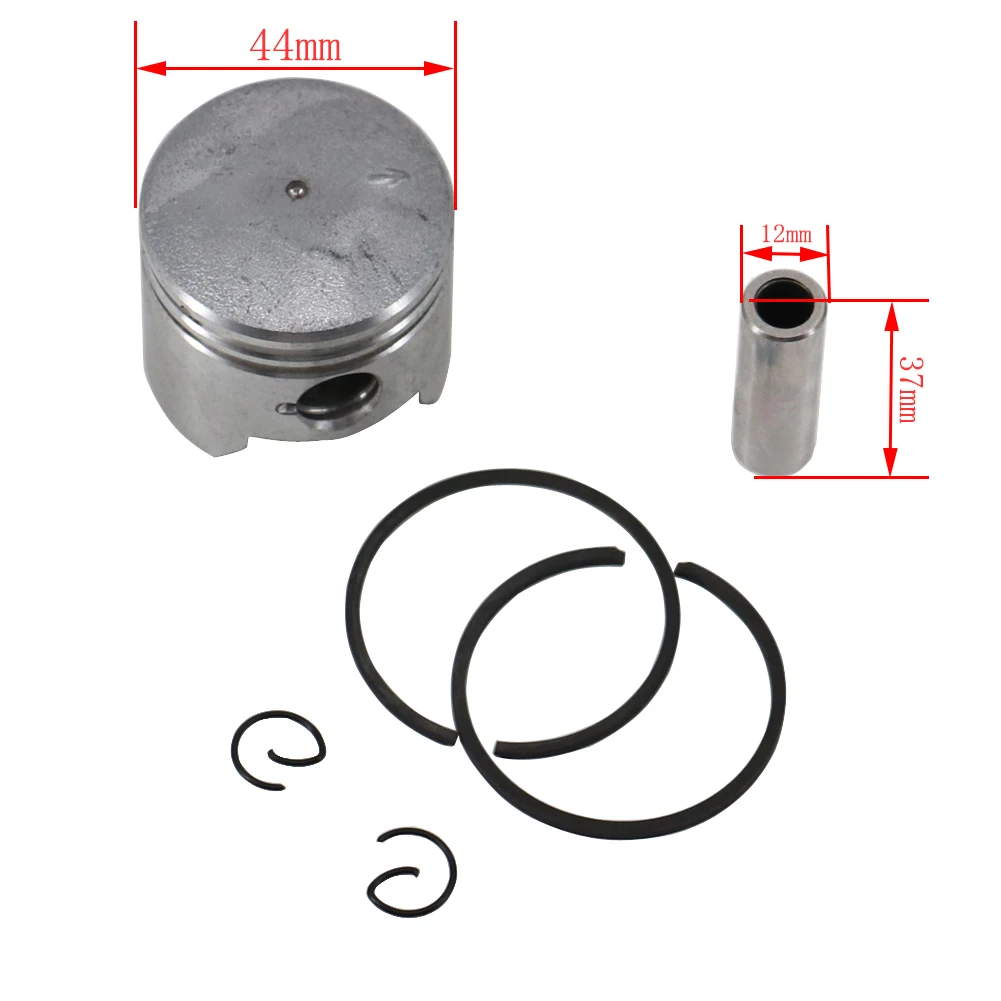 44mm or 40mm Engine Piston 44-6 40-6 for 2 stroke 47cc 49cc Pocket bike Engine with Piston Ring, Pin bearing