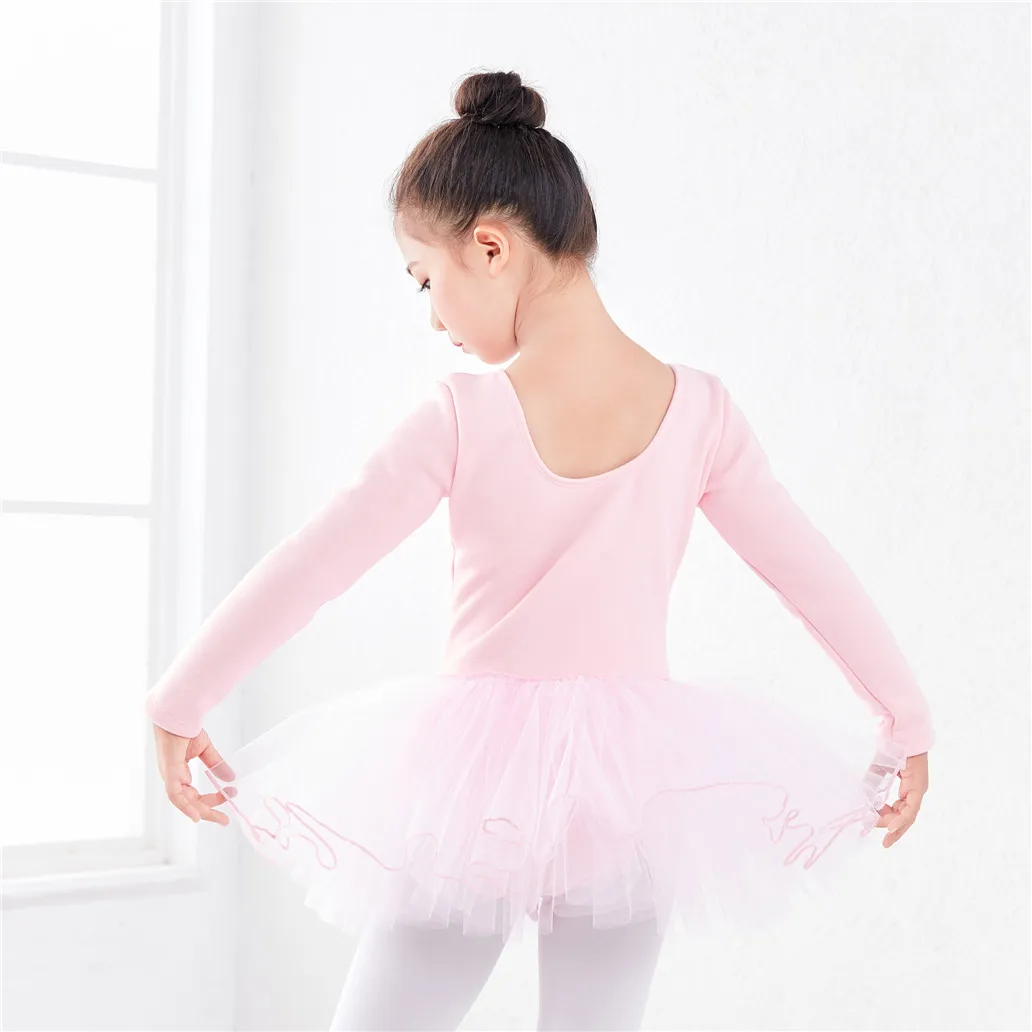 Leotardo de Ballet para niños, vestido de tul, leotardo de terciopelo grueso, tutú, otoño e invierno, novedad