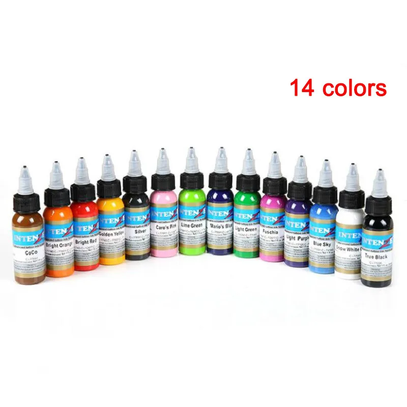 14 Colors Body Painting Tattoo Ink Permanent Makeup Coloring pigment Eyebrows Eyeliner Tattoo Paint Body Tattoo Ink