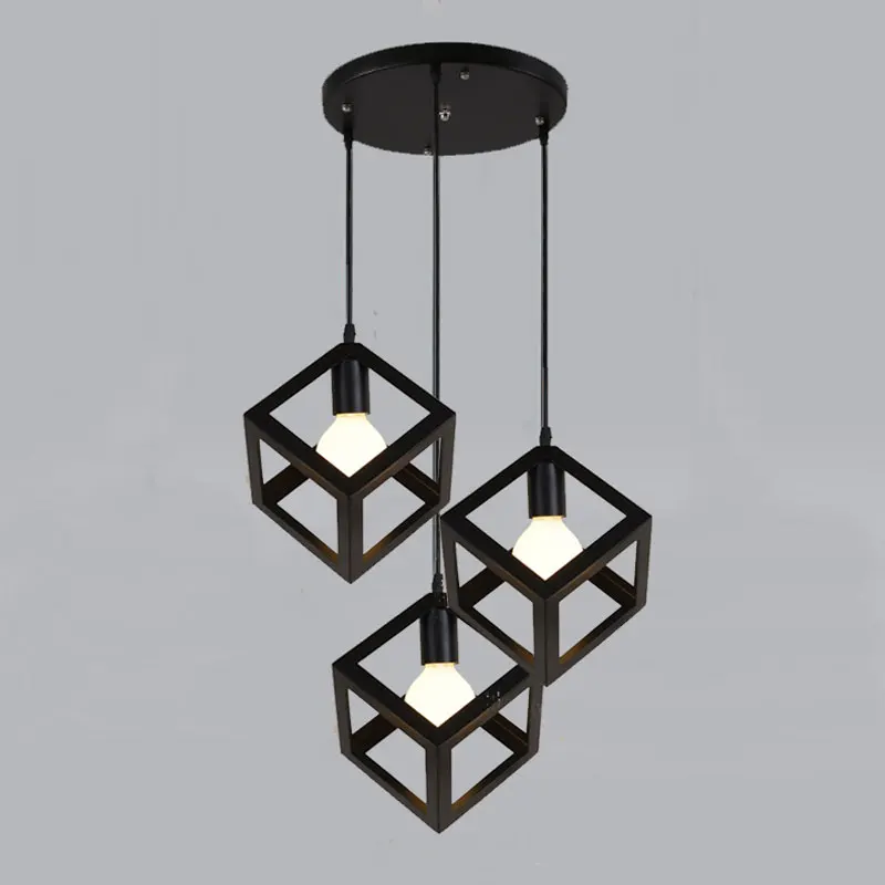 Nordic Fashion Simple Industrial Pendant Lamp Retro Creative Iron Lrestaurant Chandelier Bar Villa Dining Room Decorative Lamp