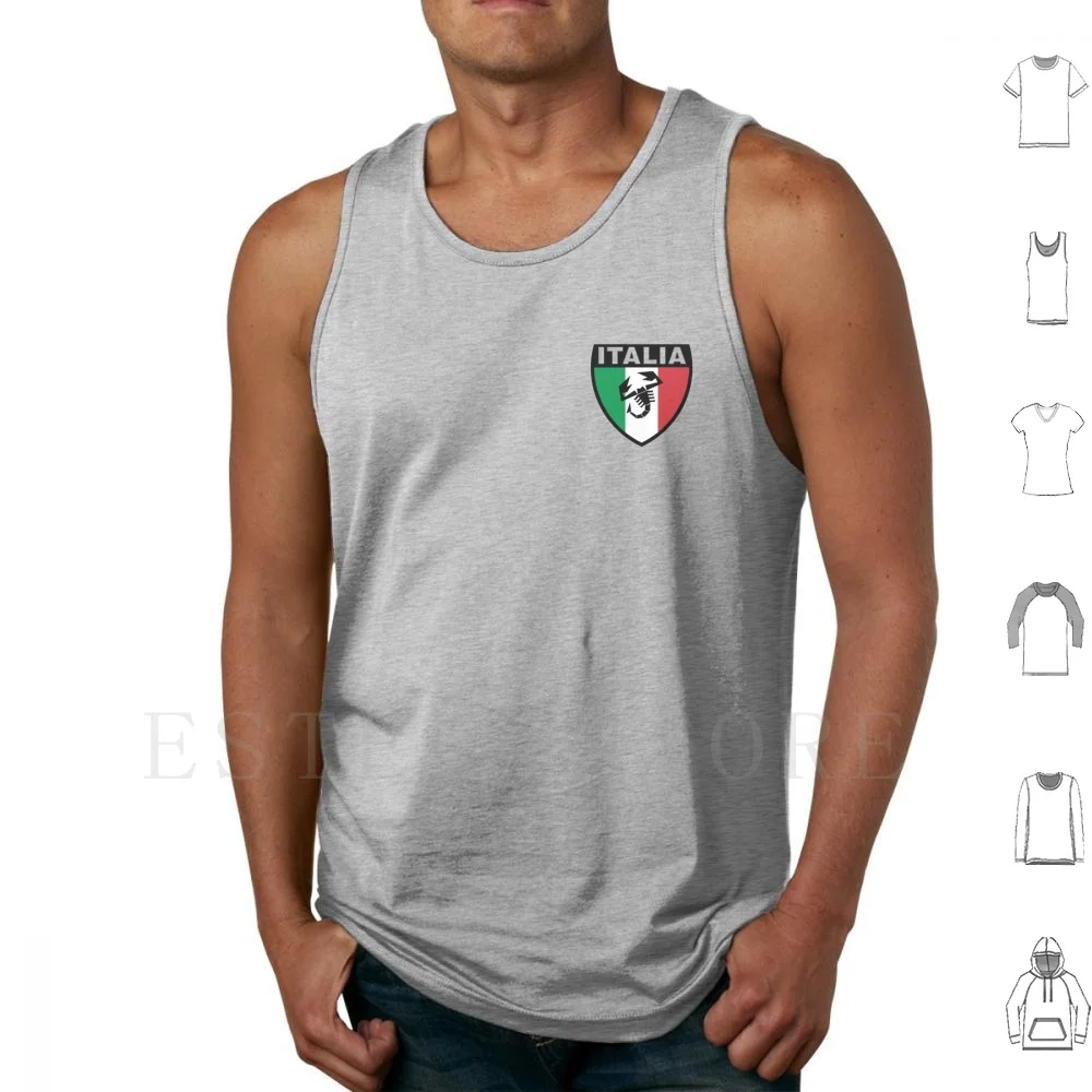 Abarth Tank Tops Vest Cotton Abartj Asset Corsa Racing Nuburgring Cars Car Alpha Career Race Italy Logo Shield Flag