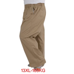 Summer plus size 8XL 10XL 11XL 12XL 13XL pants men cotton Breathable Stretch pants loose home pants Straight Trousers 70 72 74