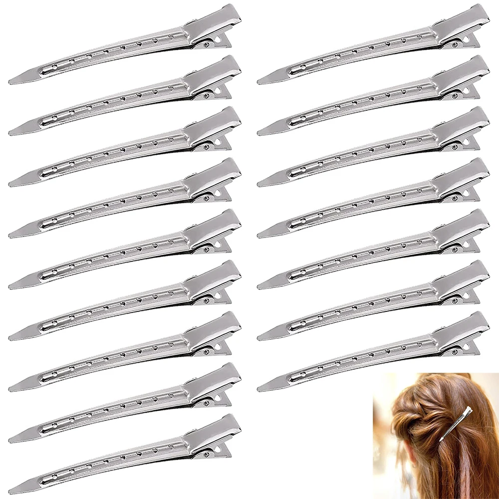 20pcs Alligator Hair Clips Steel Hairpins Base Professional Salon Hair Styling Tools DIY Hairwear Barrettes Setting Accessories